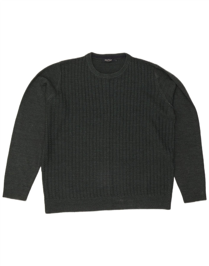 Мужской свитер JAMES PRINGLE с круглым вырезом, большой зеленый акрил