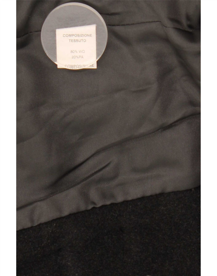 Винтажное женское двубортное пальто IT 42 Medium Grey Wool