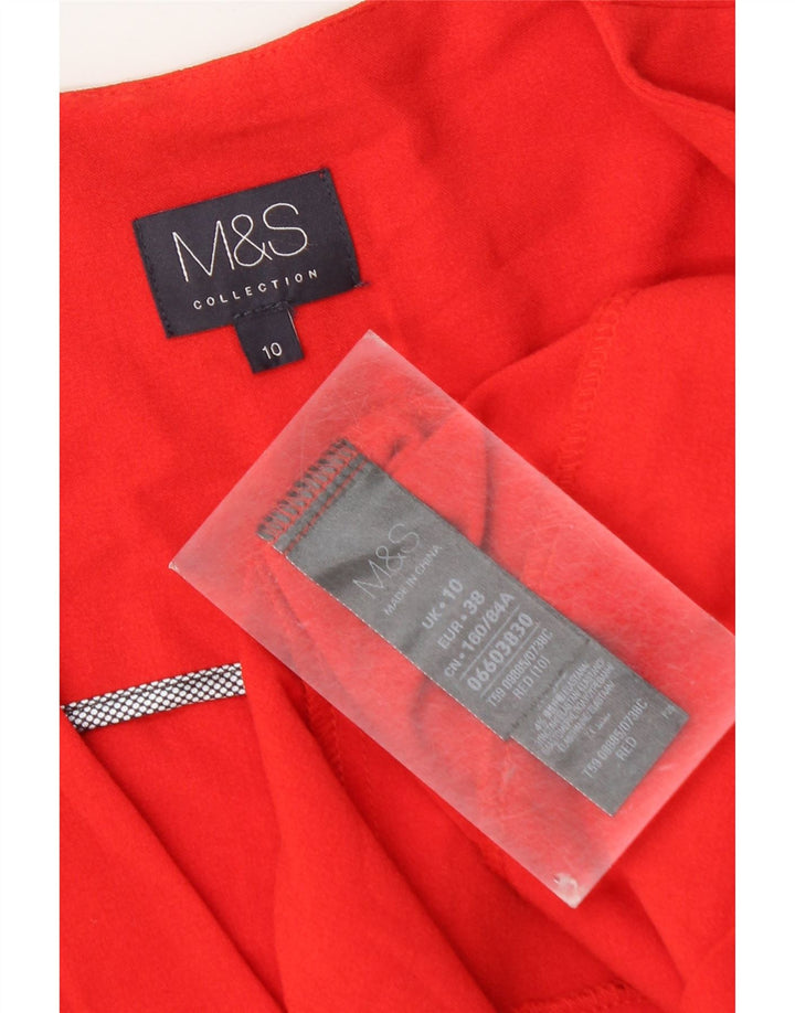 Женский открытый блейзер Marks & Spencer UK 10, маленький красный полиэстер