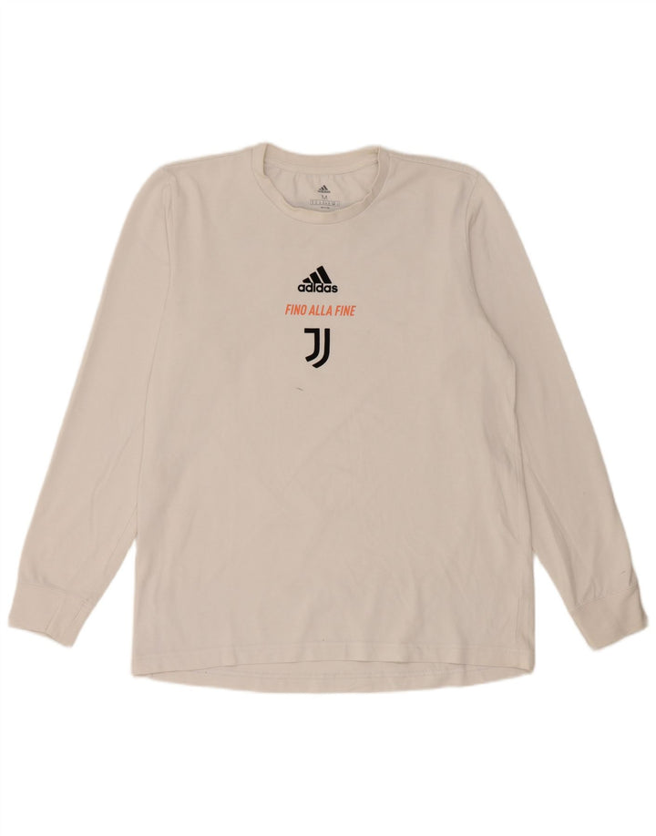 Adidas Mens Juventus Графический топ с длинным рукавом, средний белый