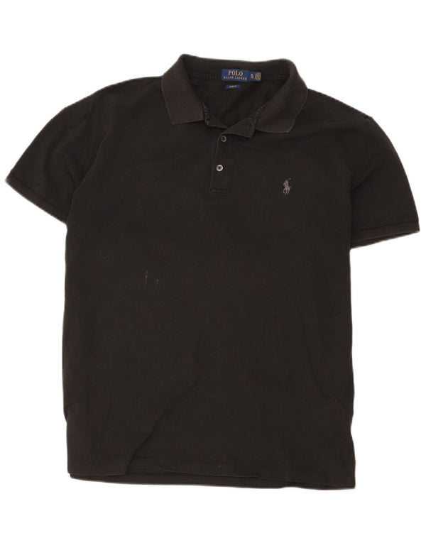 Мужская рубашка-поло приталенного кроя Polo Ralph Lauren XL, черный хлопок