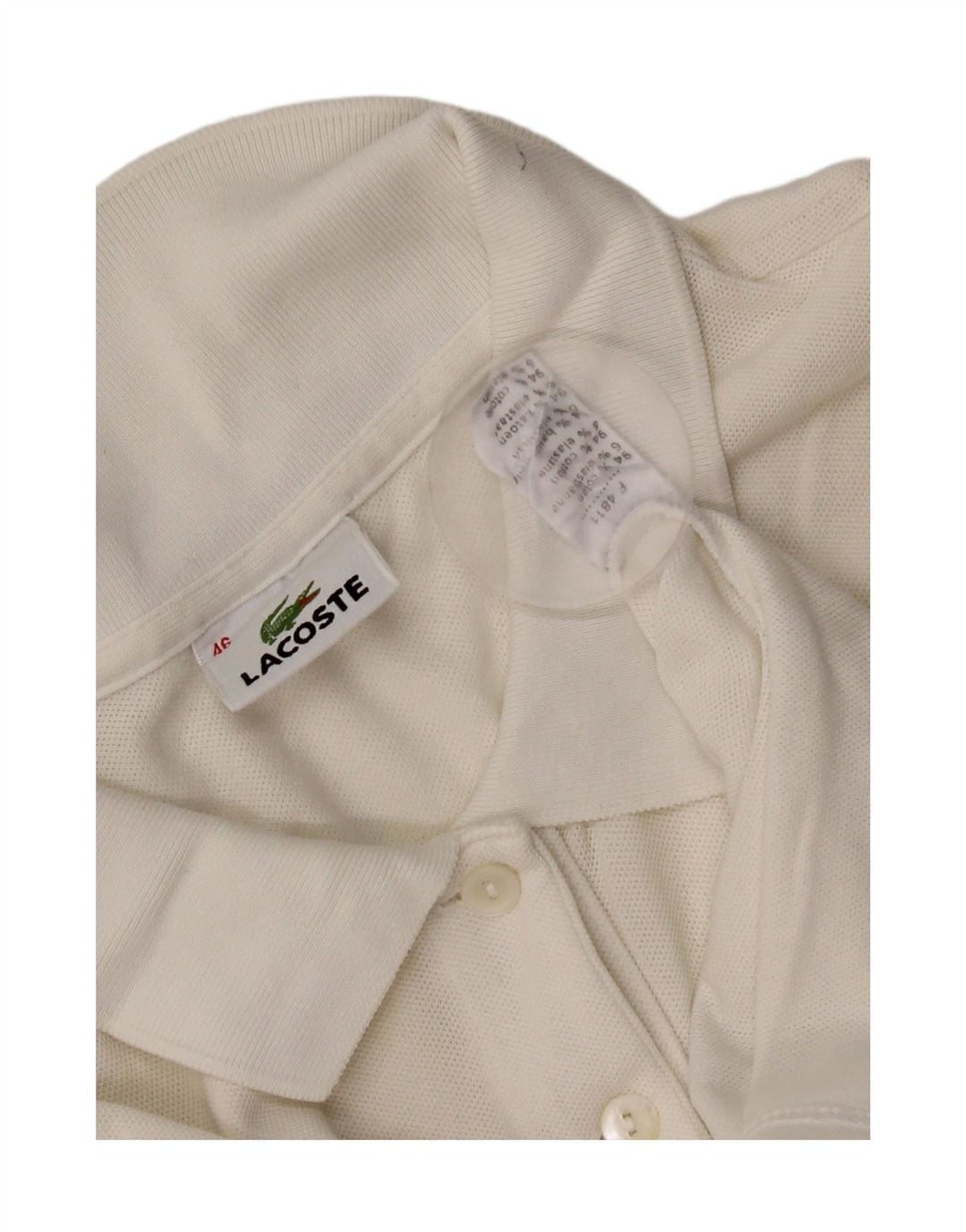 Женская рубашка поло Lacoste, размер 46 XL, белый хлопок