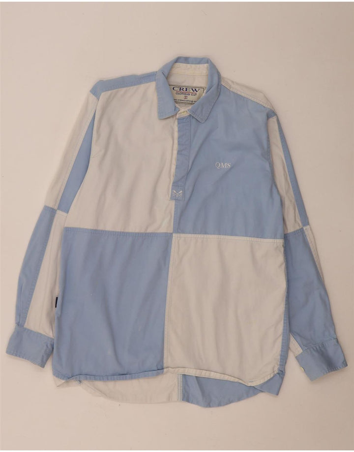 Crew Clothing Мужская пуловерная рубашка с графическим рисунком, маленькая синяя хлопковая рубашка с цветными блоками
