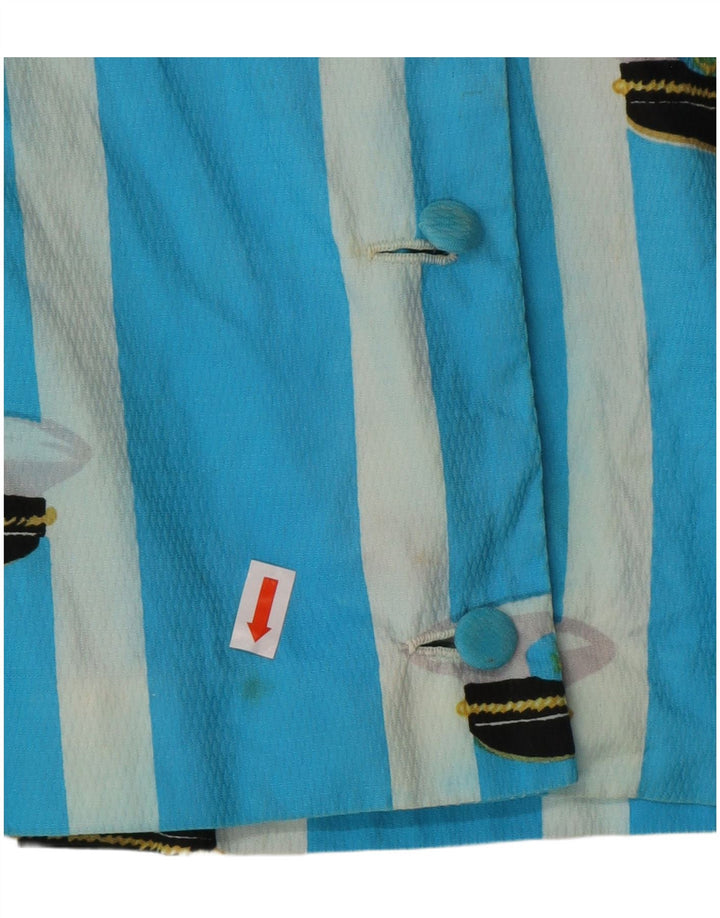 Женская блузка-рубашка без рукавов VINTAGE UK 16, большая синяя полоска