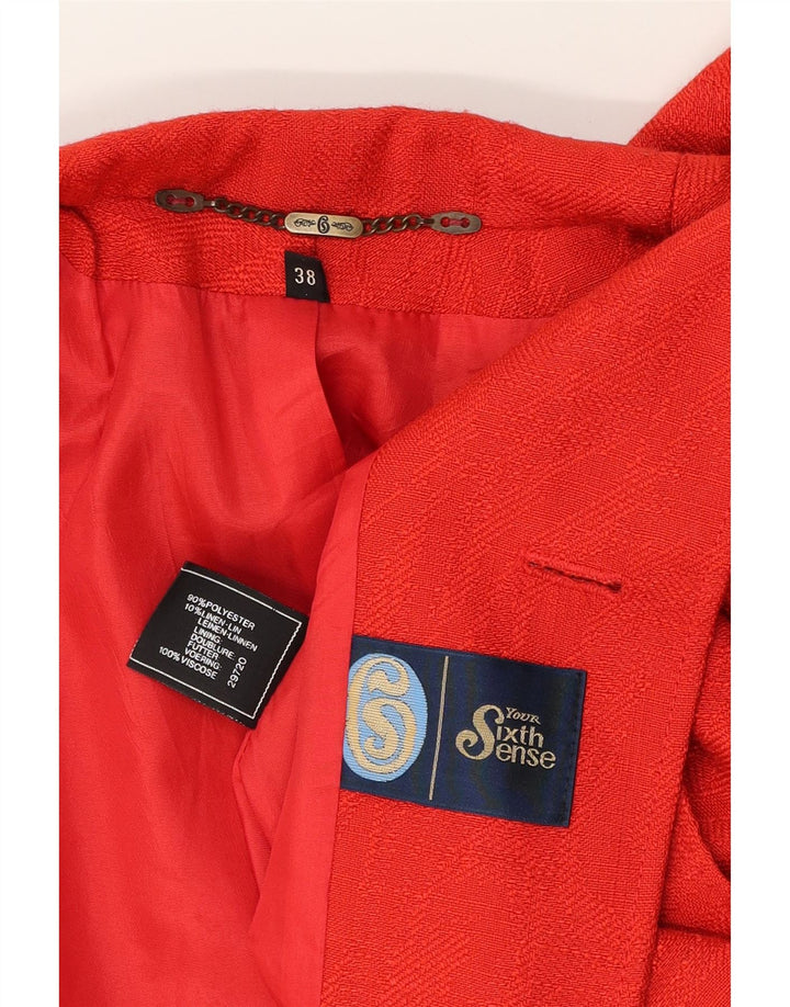 YOUR SIXTH SENSE Womens Oversized Longline Blazer Jacket EU 38 Medium Red Vintage Your Sixth Sense and Second-Hand Your Sixth Sense from Messina Hembry 