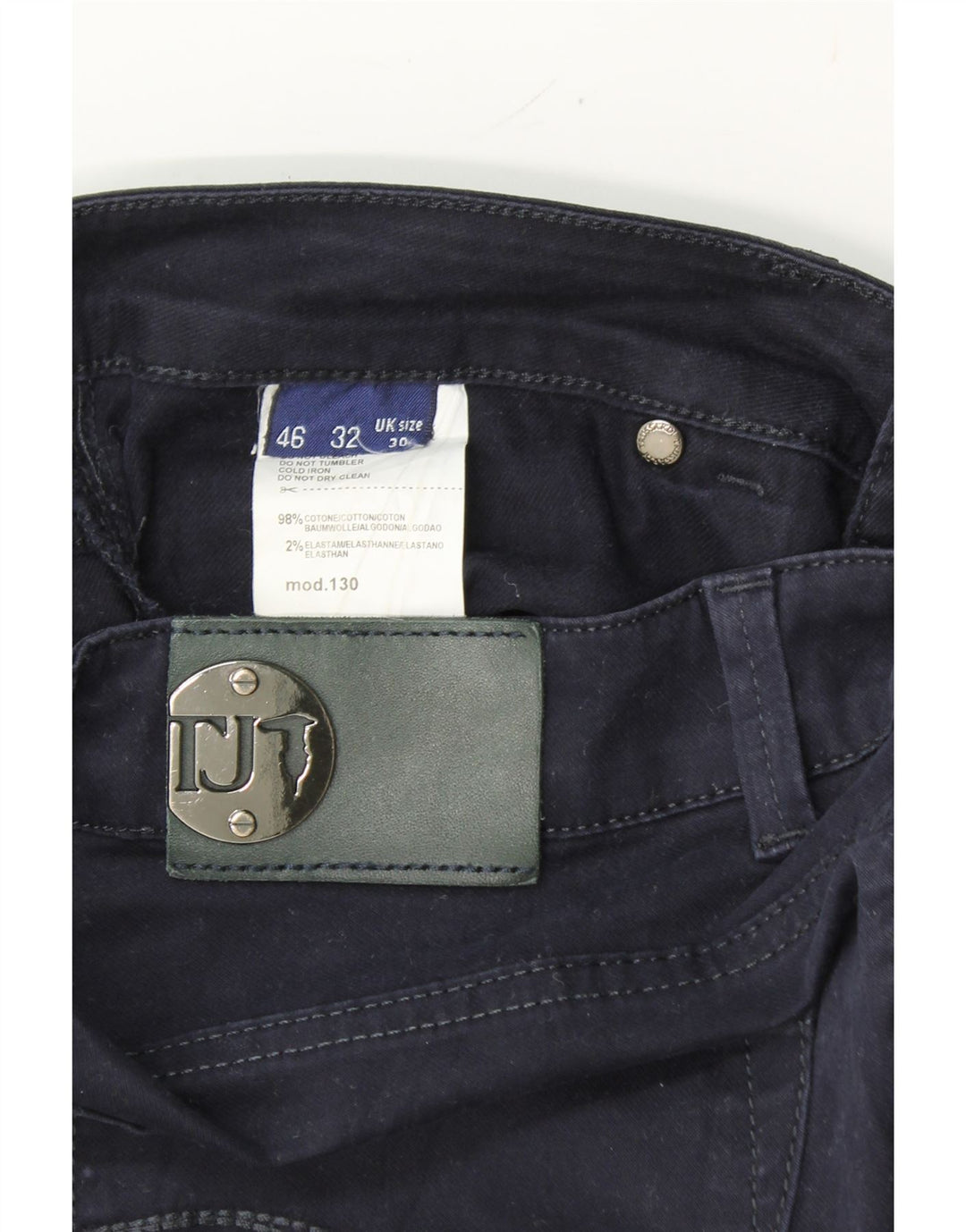 TRUSSARDI Womens Straight Jeans W30 L30 Navy Blue Cotton Vintage Trussardi and Second-Hand Trussardi from Messina Hembry 