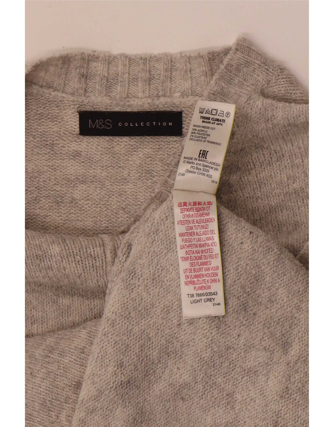 Женский джемпер с круглым вырезом Marks & Spencer UK 14, средний серый акрил