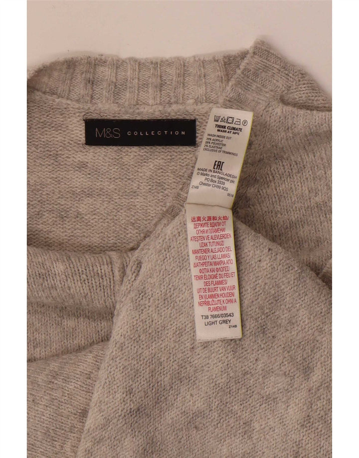 Женский джемпер с круглым вырезом Marks & Spencer UK 14, средний серый акрил