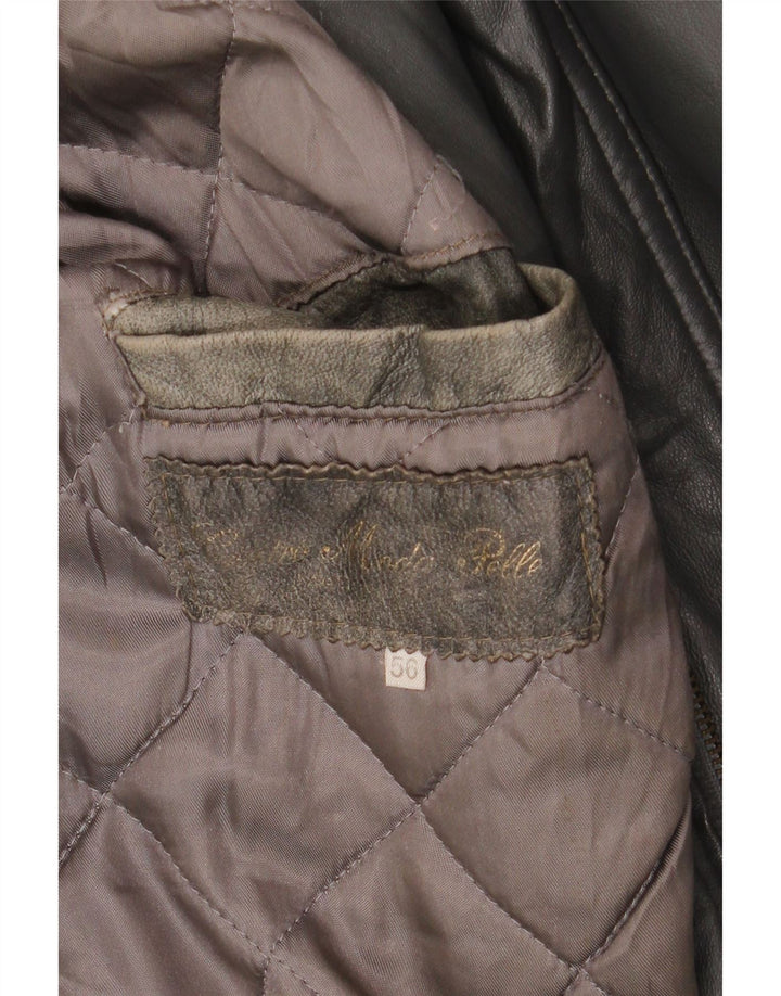 Винтажная мужская кожаная куртка IT 56 3XL черная