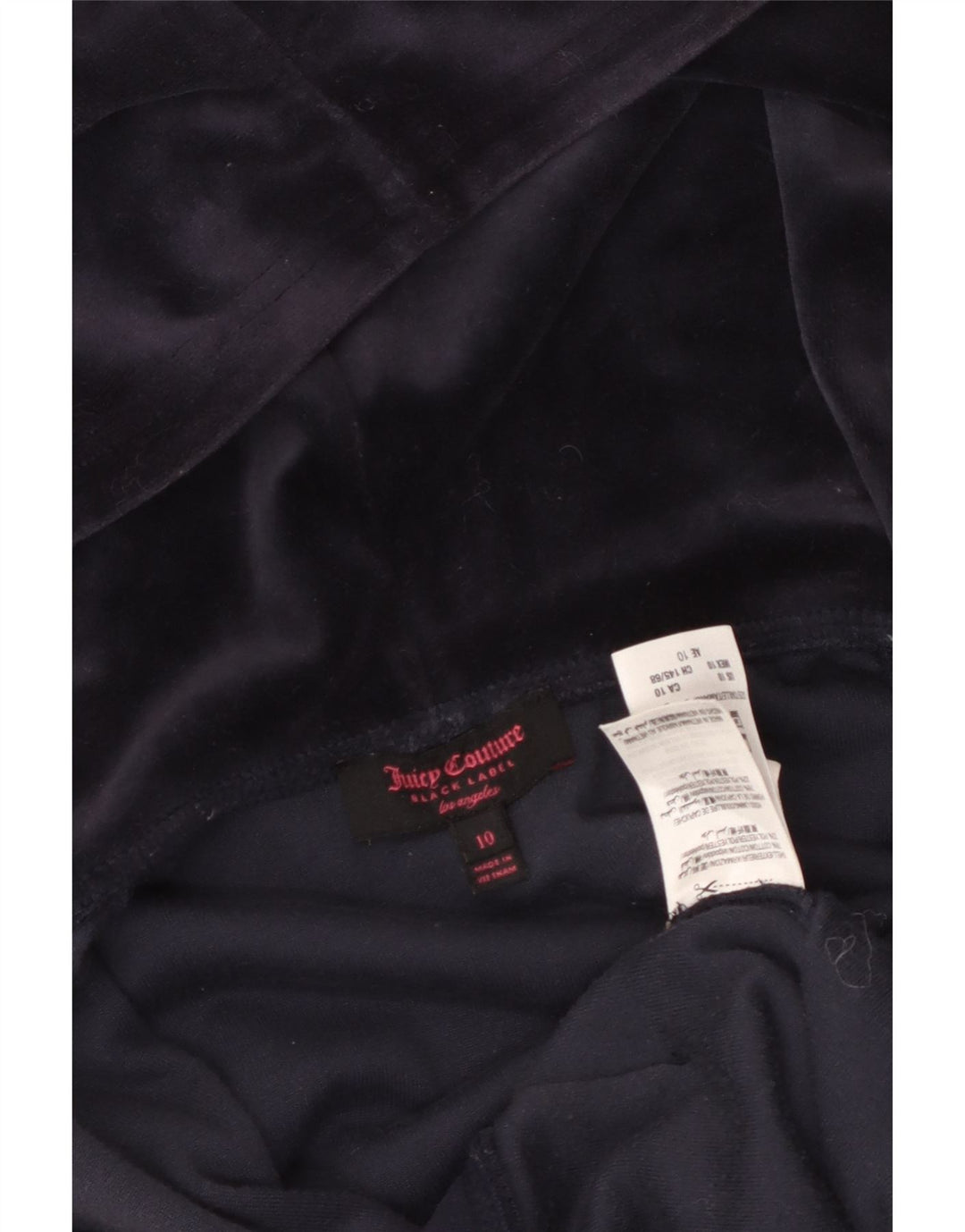 JUICY COUTURE Свитер с капюшоном и молнией с графическим рисунком для девочек 9–10 лет, темно-синий, хлопок