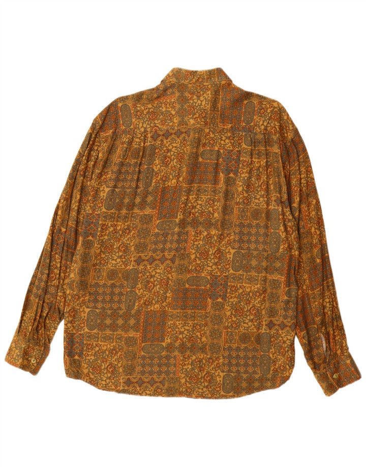 Мужская рубашка OLD FARWAY, размер 40 15 1/2, средний желтый, вискоза с пейсли