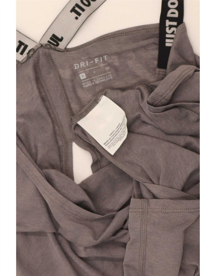 Женский жилет с графическим рисунком Nike Dri Fit UK 8, маленький серый полиэстер с цветными блоками