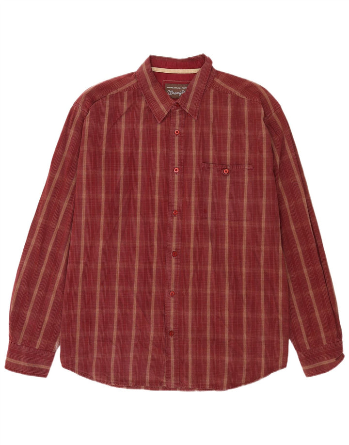 Мужская рубашка Wrangler 2XL, темно-бордовая клетка, хлопок