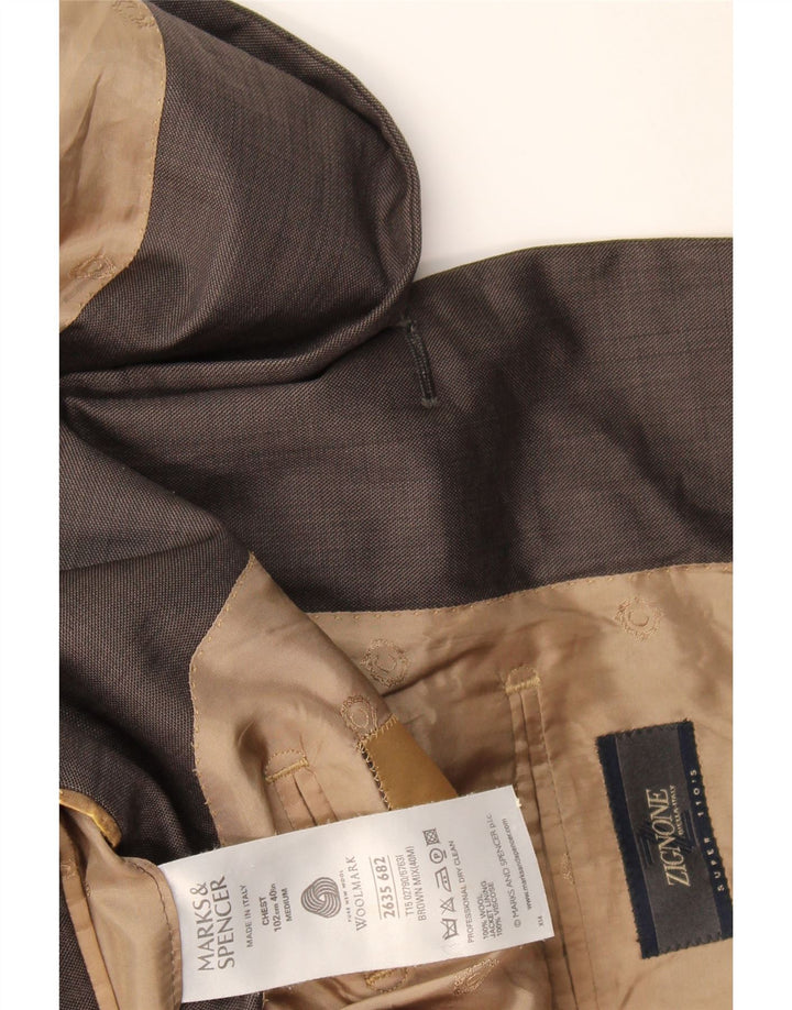 Мужской пиджак с 3 пуговицами Marks & Spencer UK 40, большой серый шерстяной