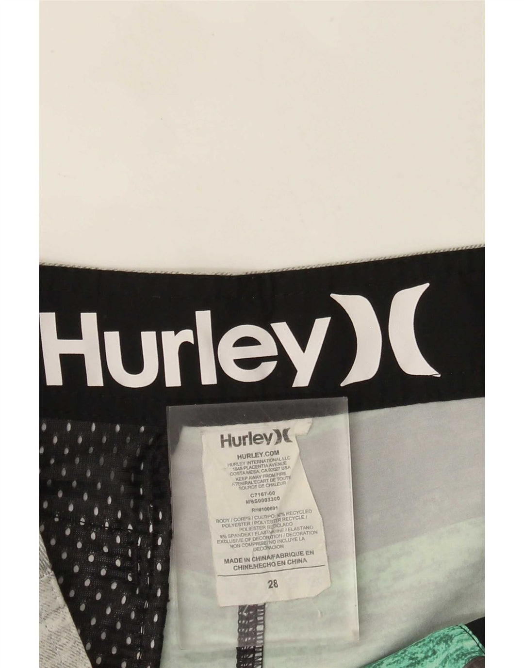 Мужские шорты для плавания Hurley, маленькие серые полосатые полиэстеровые шорты