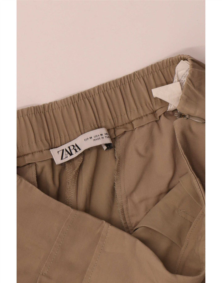 Женские шорты-бермуды Zara Medium W28, бежевый хлопок