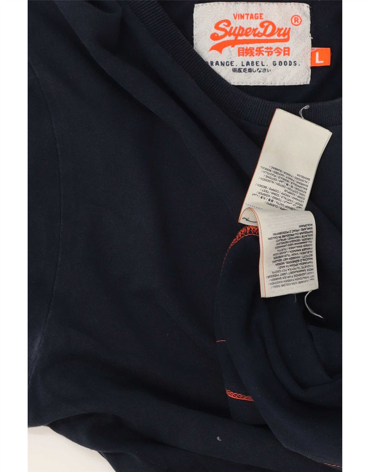 Мужская футболка Superdry, большой темно-синий хлопок