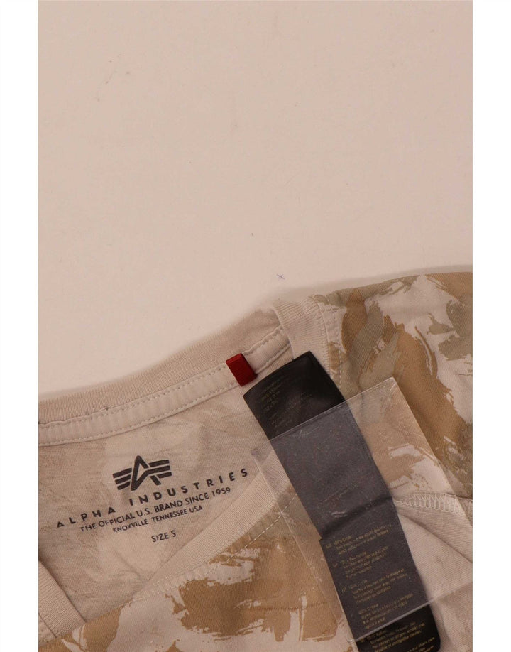 Мужская футболка с рисунком Alpha Industries, маленький разноцветный хлопок
