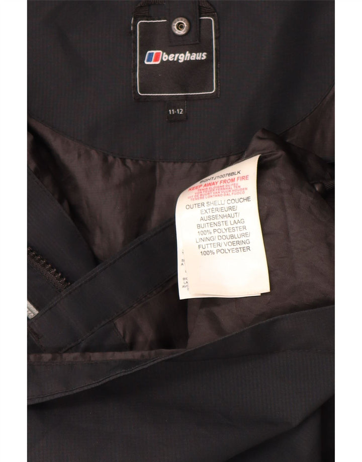 Berghaus Ветровка для мальчиков с капюшоном 11-12 лет, черный полиэстер