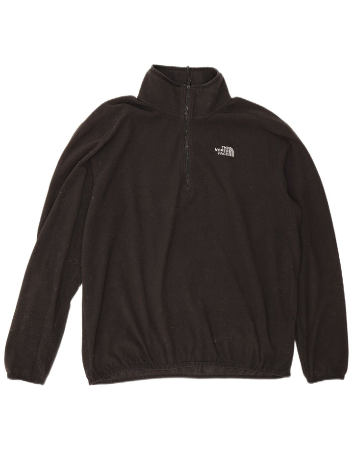 Мужской флисовый джемпер с воротником на молнии The North Face, большой черный полиэстер
