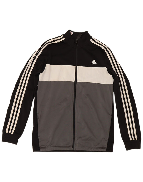 Спортивный костюм Adidas Primegreen для мальчиков, верхняя куртка 15–16 лет, черный с цветными блоками