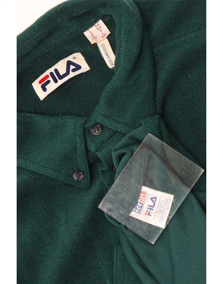 Мужская флисовая рубашка Fila, большая зеленая, полиэстер