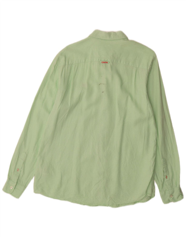 Crew Clothing Мужская рубашка из льна среднего зеленого цвета