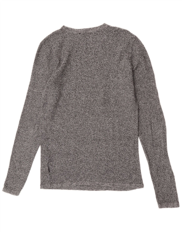 Мужской топ Jack & Jones с длинным рукавом, средний серый хлопок в крапинку