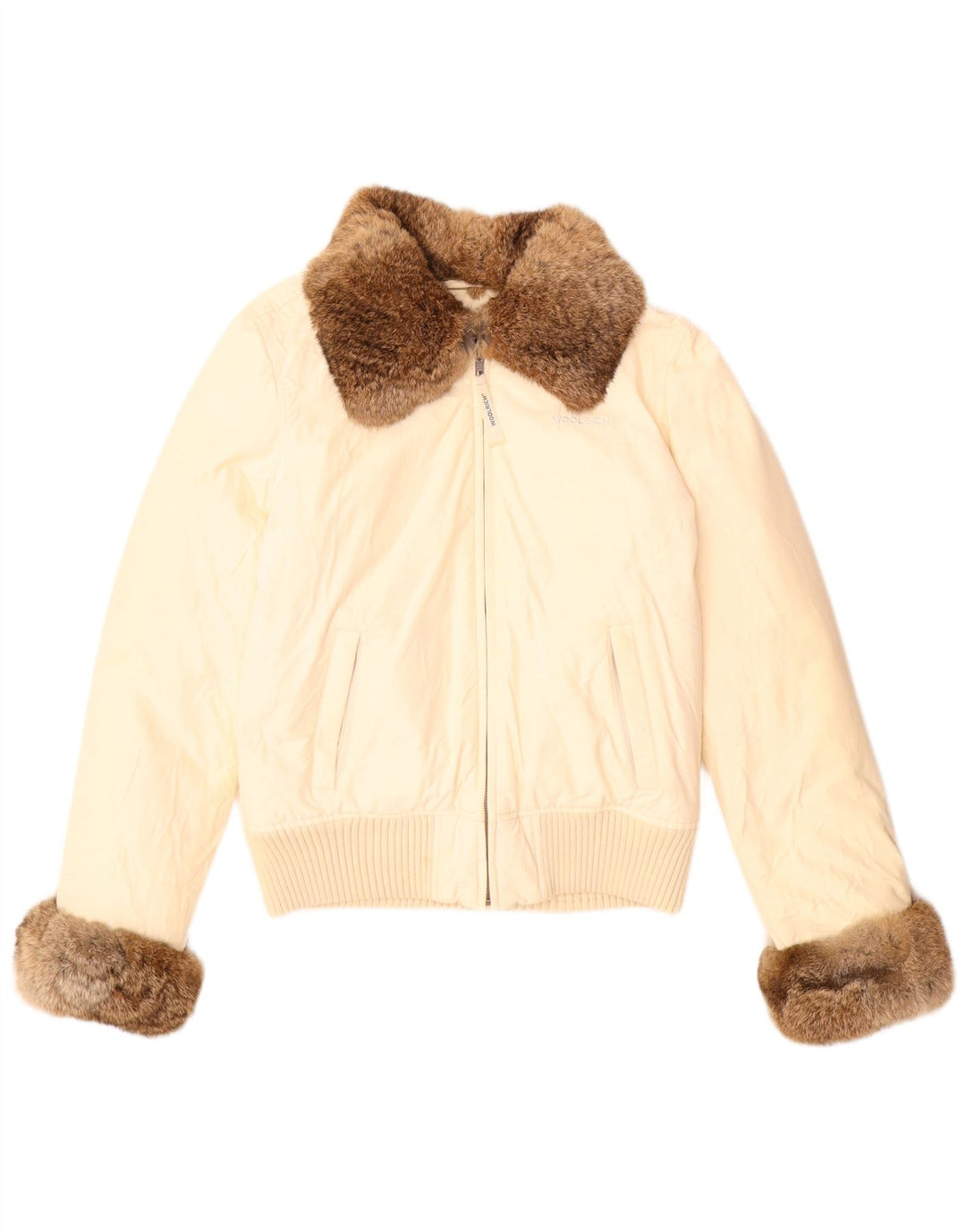 Женская стеганая куртка Woolrich UK 10, маленькая, бежевый, хлопок