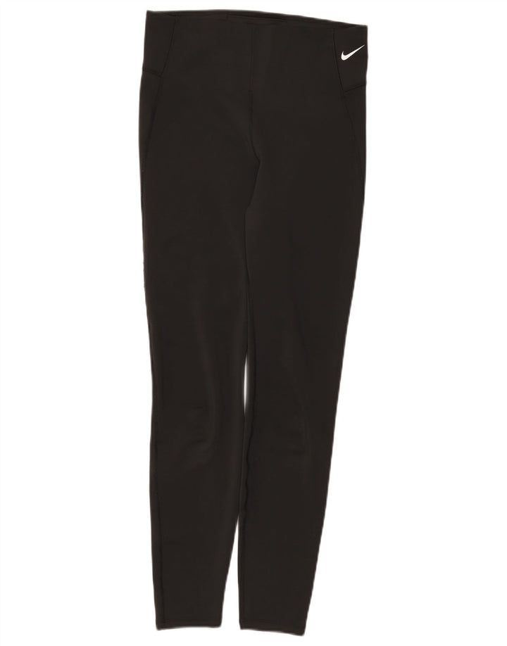 Женские леггинсы Nike Dri Fit UK 12, средний черный полиэстер