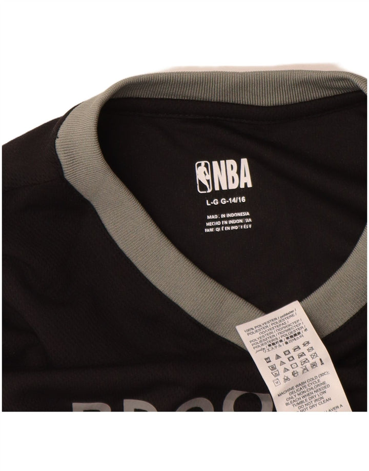 Жилет с графическим рисунком NBA Brooklyn Nets для мальчиков 14–15 лет, большой черный цвет с блоками