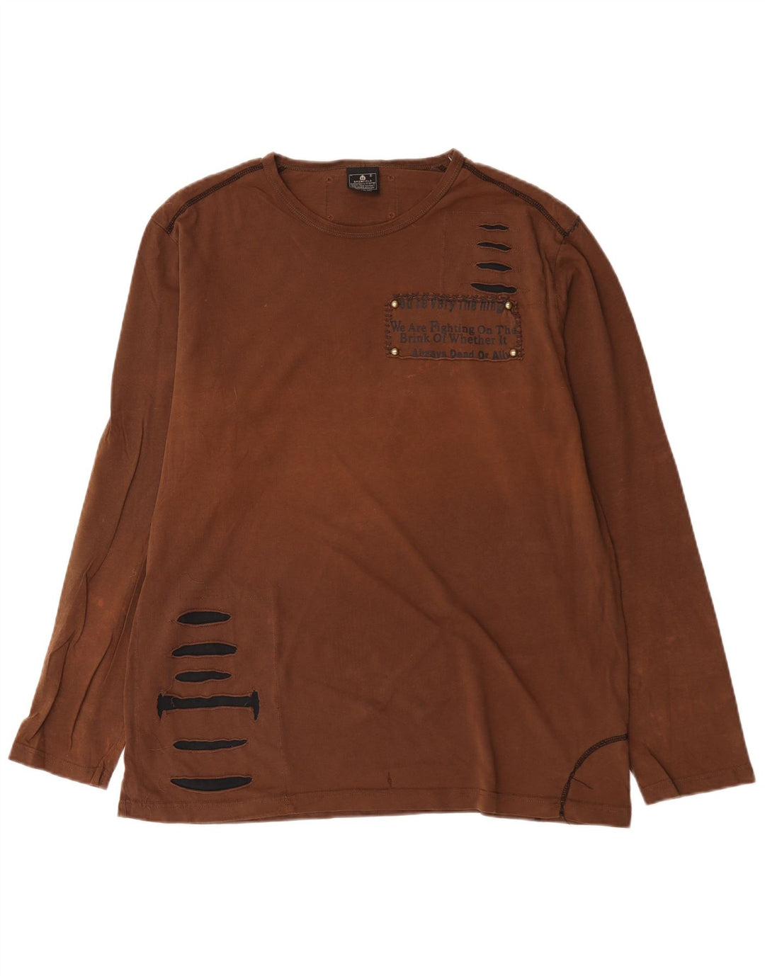 Мужской топ Bromfield с длинным рукавом 2XL, коричневый хлопок