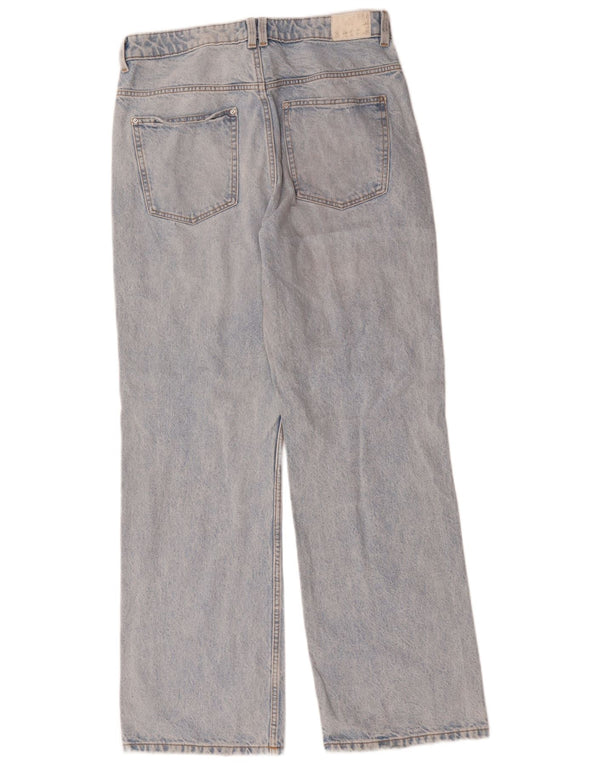 Женские широкие джинсы с высокой талией Zara EU 42, большие W32 L32, синие, хлопок