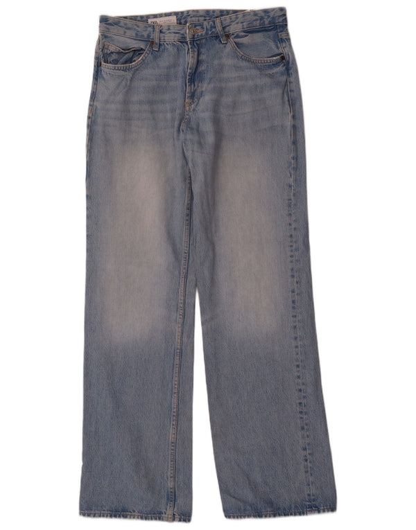 Женские прямые джинсы Zara EU 42, большие, W32 L34, синие, хлопок