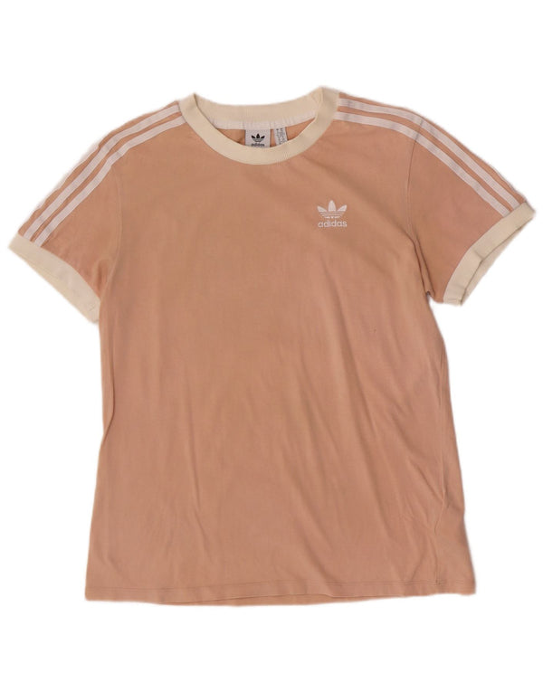 Adidas Womens Short Sleeve T-Shirt Top UK 6 XS Pink Cotton