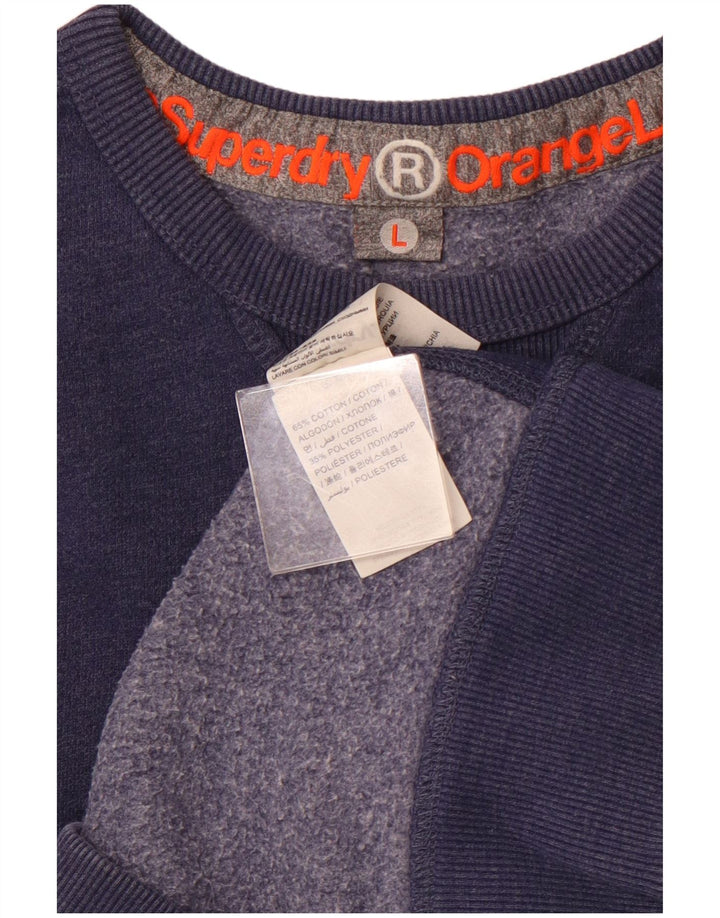 SUPERDRY Мужской свитер-джемпер, большой размер, темно-синий, хлопок