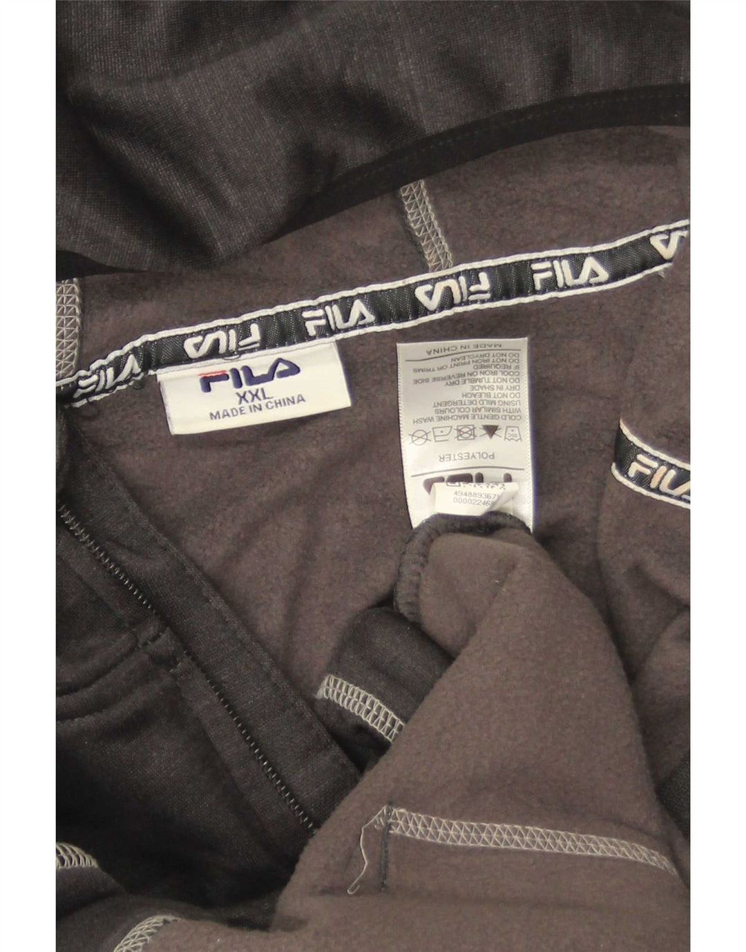 Мужской свитер с капюшоном Fila на молнии с графическим рисунком 2XL, черный полиэстер