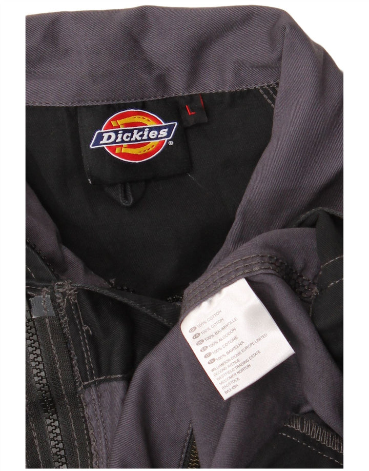 Мужская куртка Dickies UK 40, большая серая, хлопок с цветными блоками