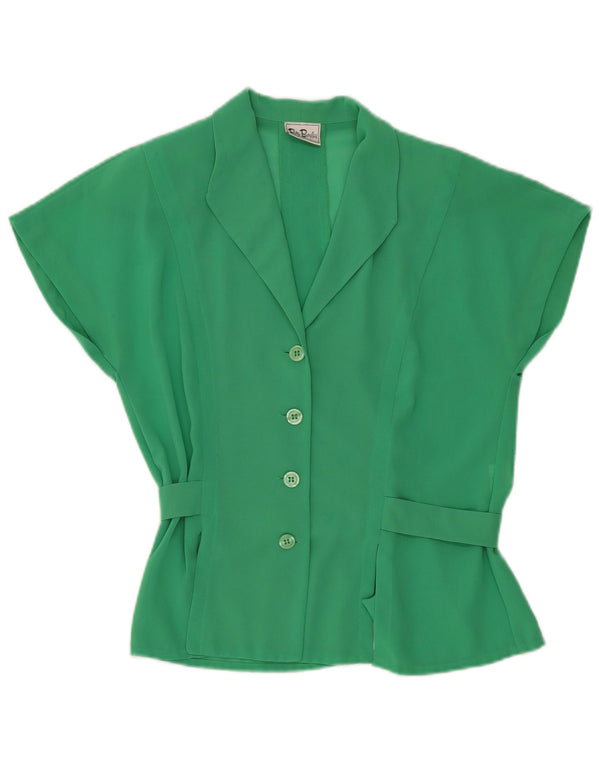 Женская блузка-рубашка с коротким рукавом Betty Barclay UK 12, средний зеленый полиэстер