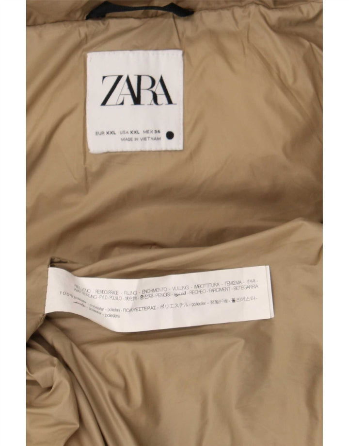 Женская стеганая куртка Zara UK 20 2XL бежевый полиэстер