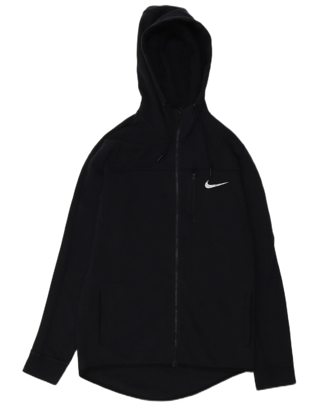 Мужской свитер с капюшоном на молнии NIKE, маленький черный, хлопковый