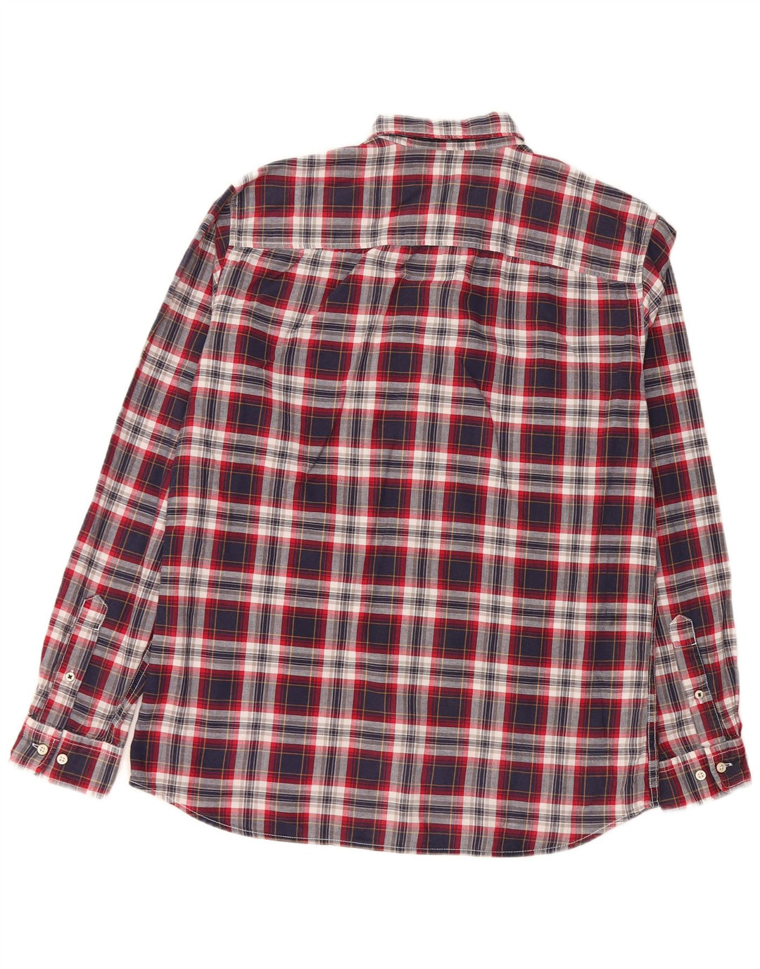 Мужская рубашка JACK & JONES среднего размера, темно-синяя клетка, хлопок