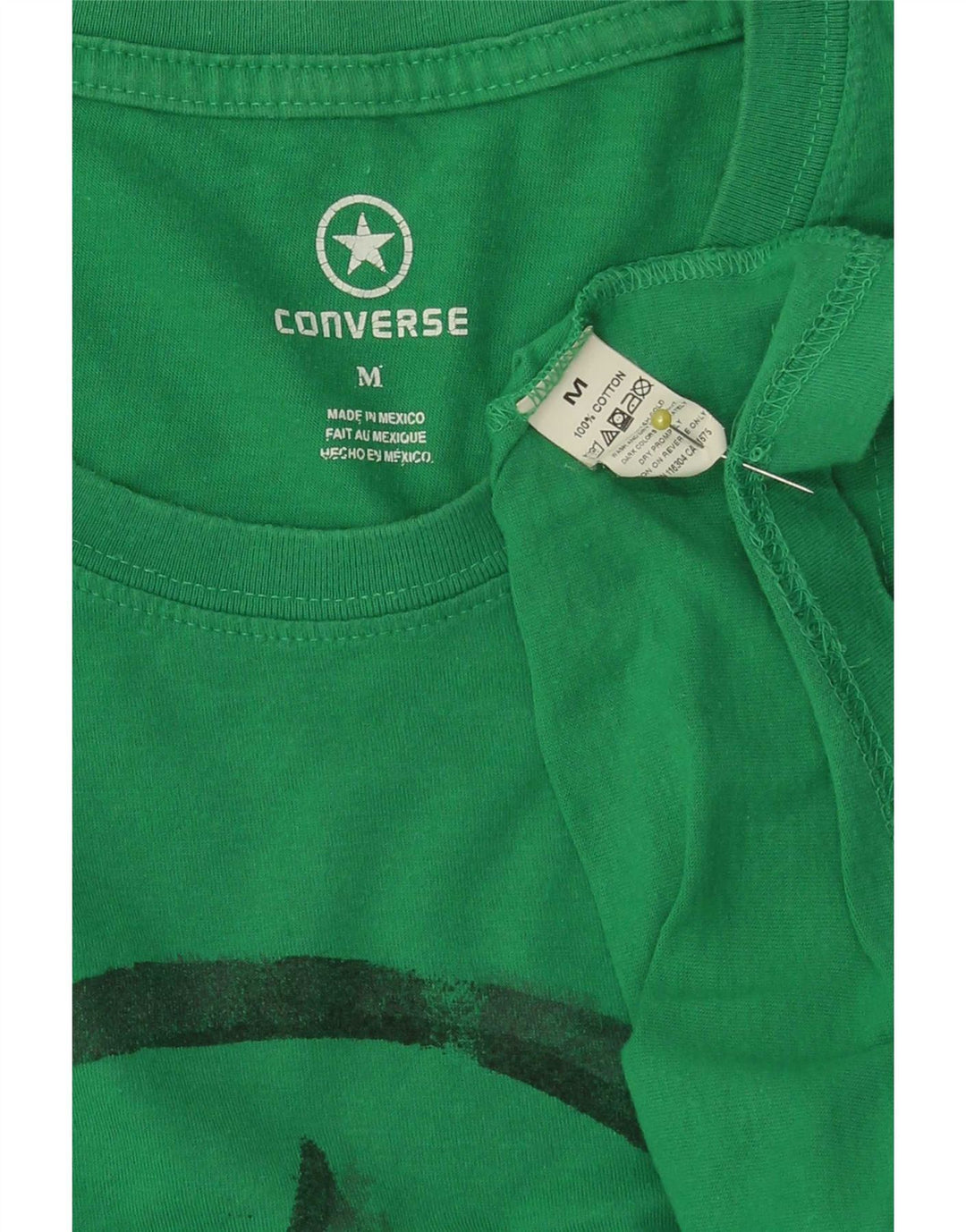 Мужская футболка с рисунком Converse, хлопковый топ среднего зеленого цвета