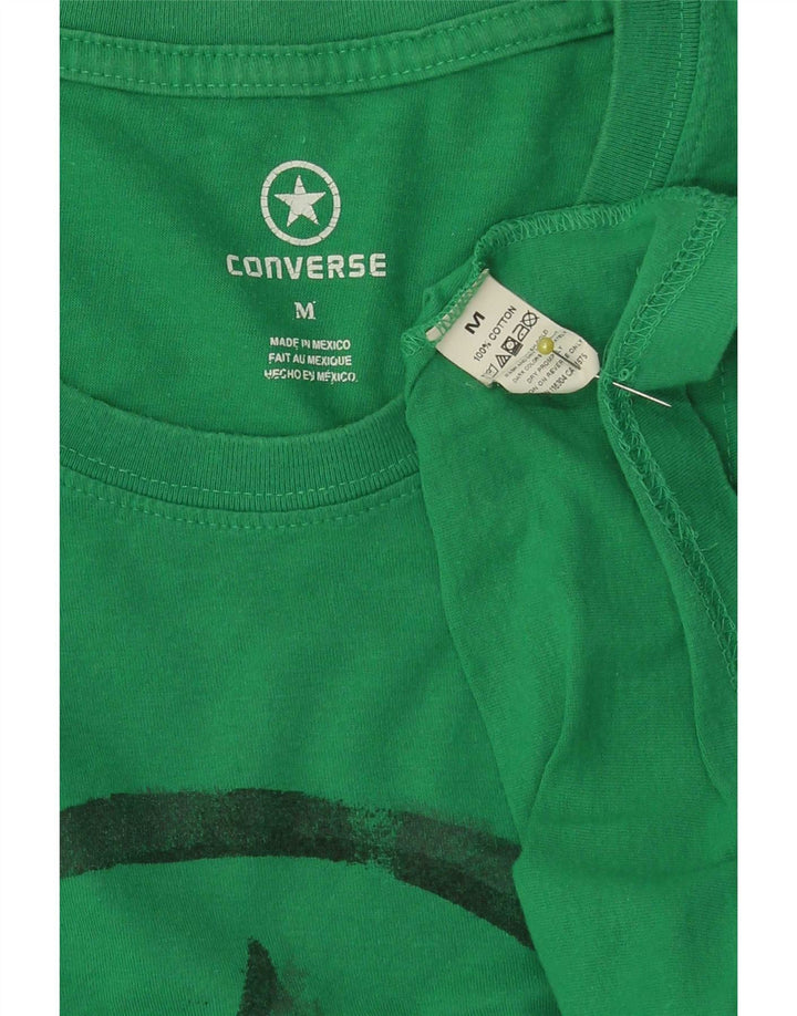 Мужская футболка с рисунком Converse, хлопковый топ среднего зеленого цвета