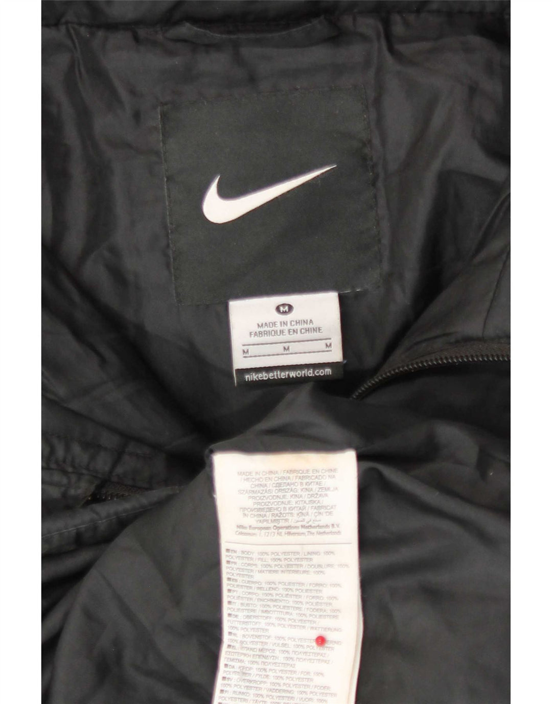 Мужская утепленная куртка с графическим рисунком Nike UK 38, средний черный полиэстер