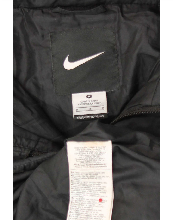 Мужская утепленная куртка с графическим рисунком Nike UK 38, средний черный полиэстер