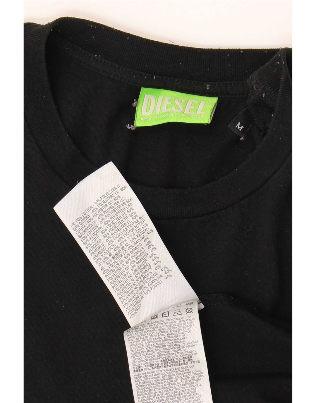 Мужская футболка с рисунком Diesel, хлопковая, среднего размера, черная