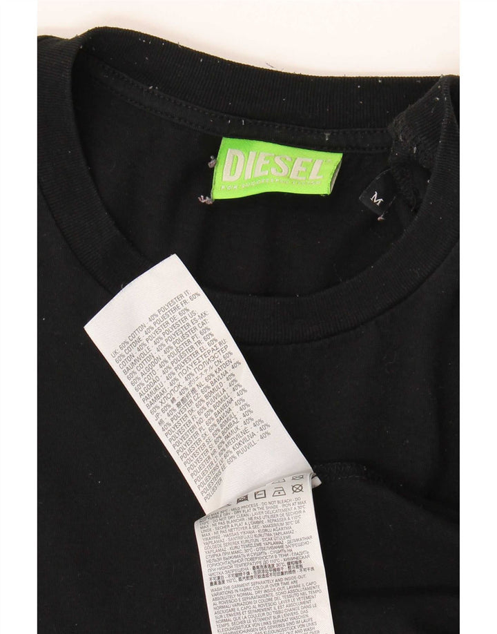 Мужская футболка с рисунком Diesel, хлопковая, среднего размера, черная