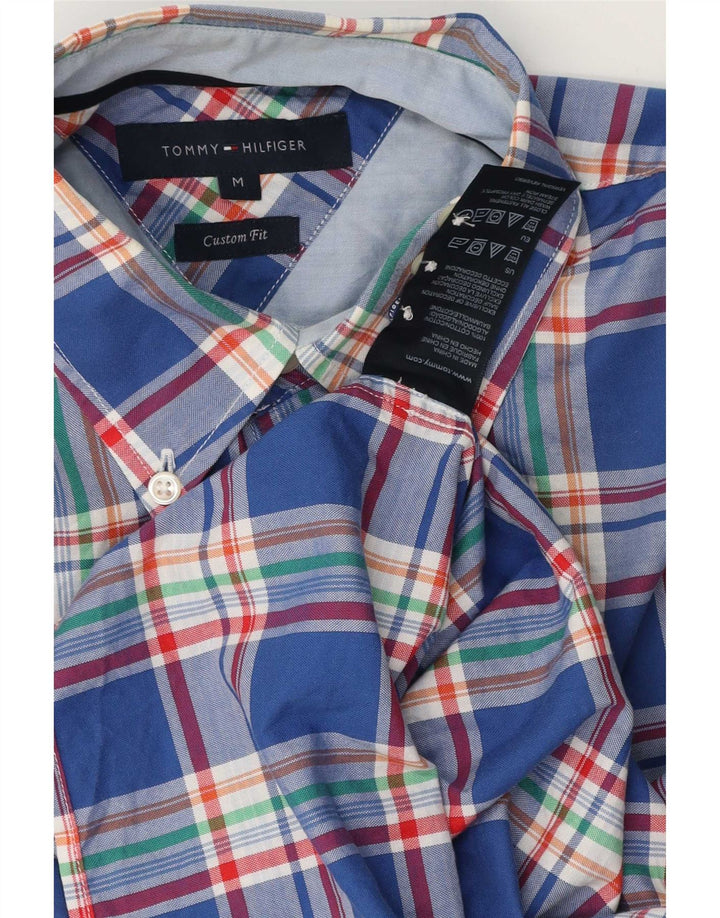 Мужская рубашка на заказ Tommy Hilfiger, хлопковая синяя клетка среднего размера