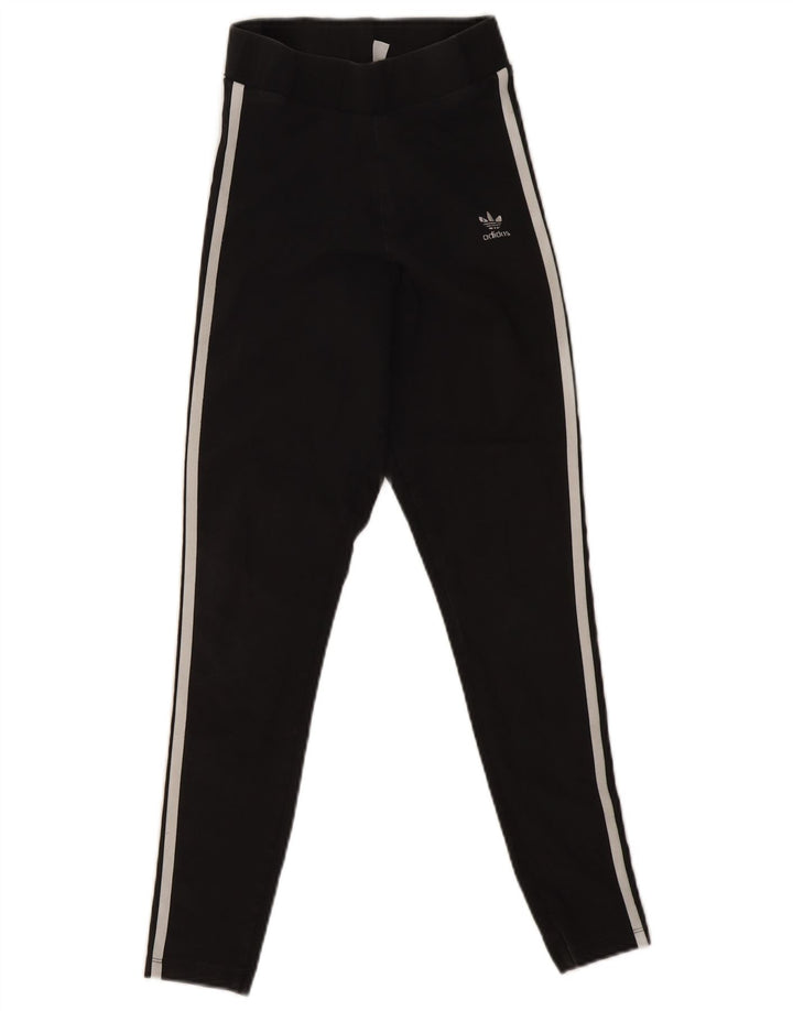 Женские леггинсы Adidas UK 8, маленькие черные хлопковые